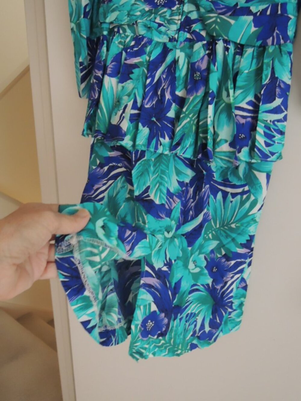 Ladies Dress Size 10 Peplum Waist L/S Floral Pattern by ELOQUENCE - NWOT - Picture 9 of 11